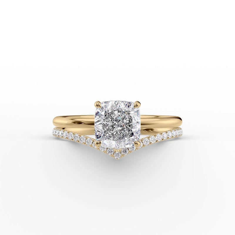 The Low Profile Kamellie Set With A 2 Carat Cushion Lab Diamond