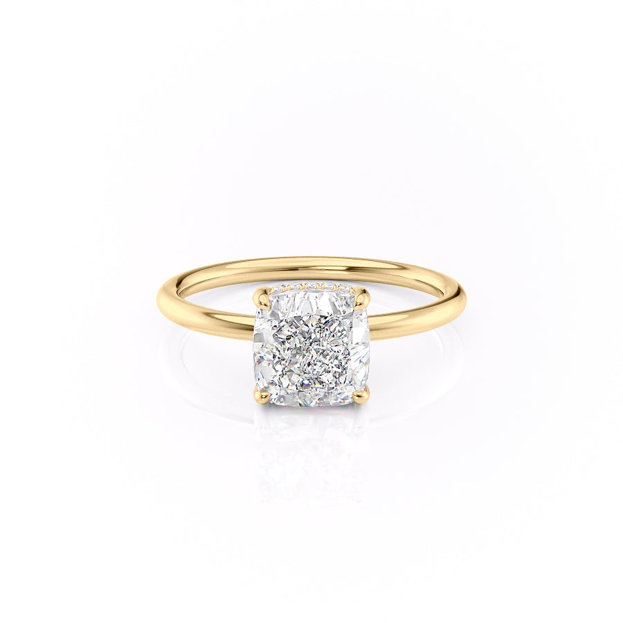 The Low Profile Kamellie Set With A 2 Carat Cushion Lab Diamond