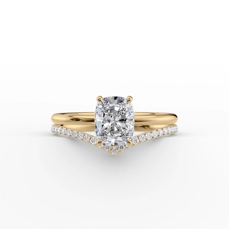 The Low Profile Kamellie Set With A 2 Carat Elongated Cushion Lab Diamond