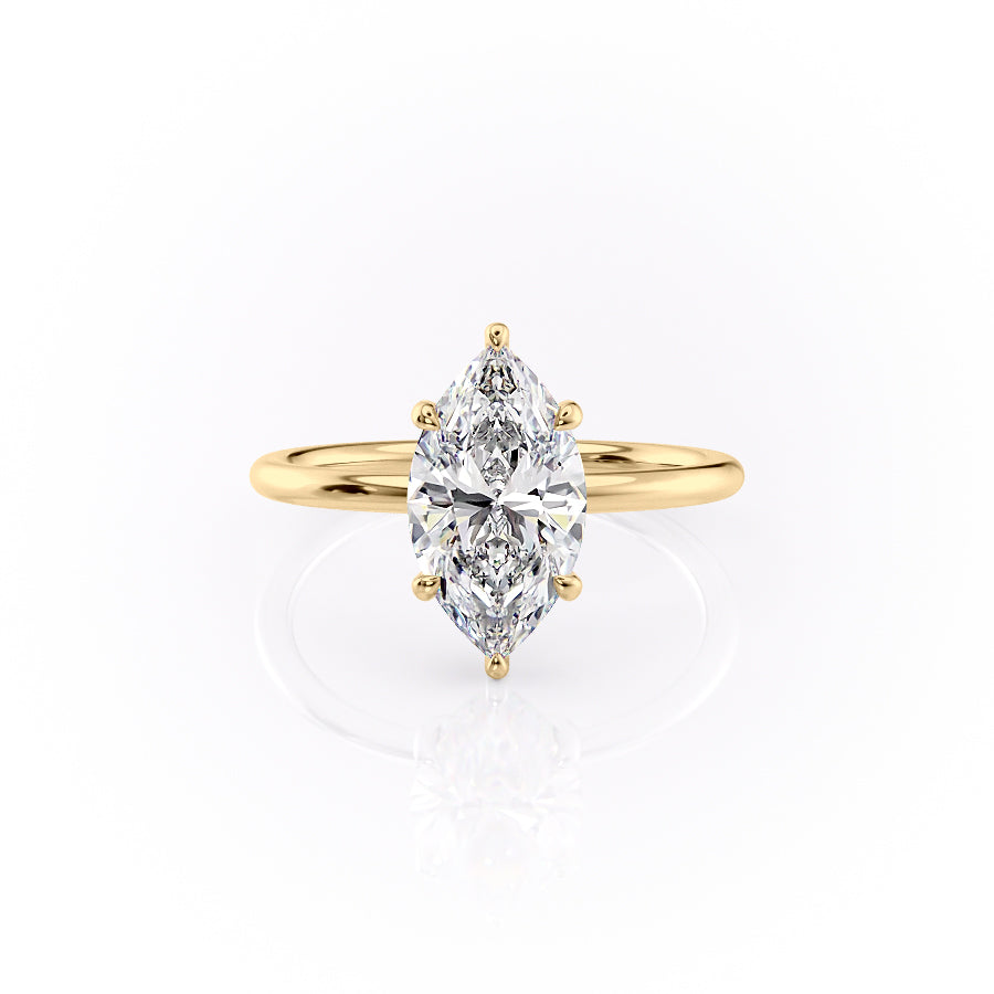 The Low Profile Kamellie Set With A 2 Carat Marquise Lab Diamond
