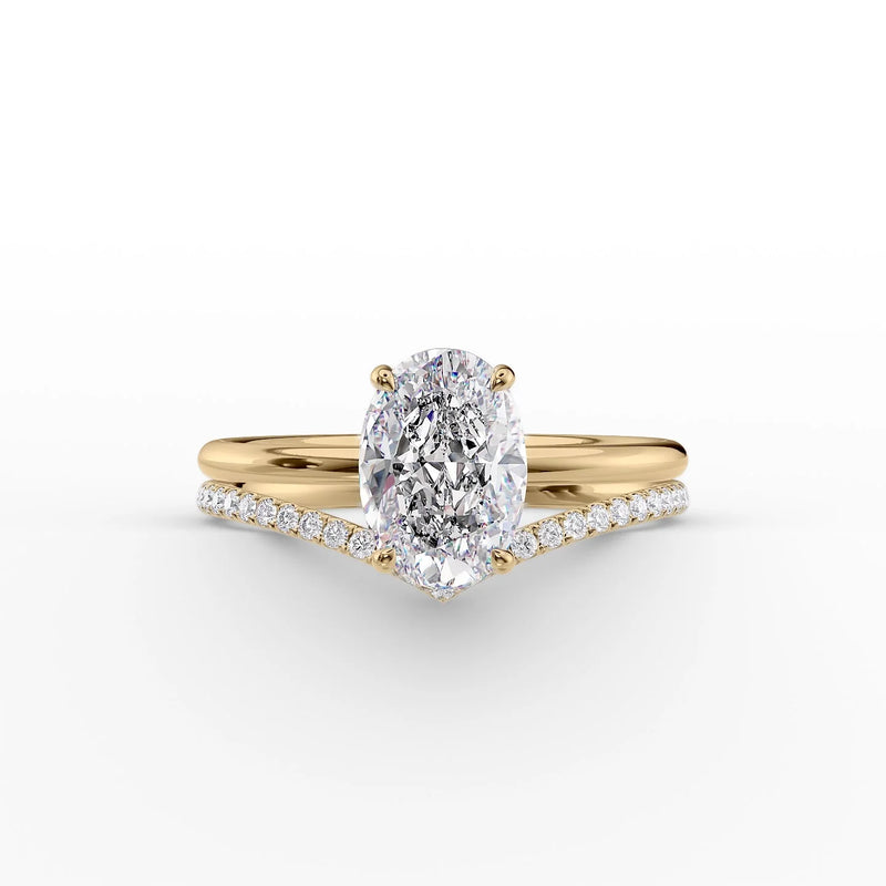 The Low Profile Kamellie Set With A 2 Carat Oval Lab Diamond