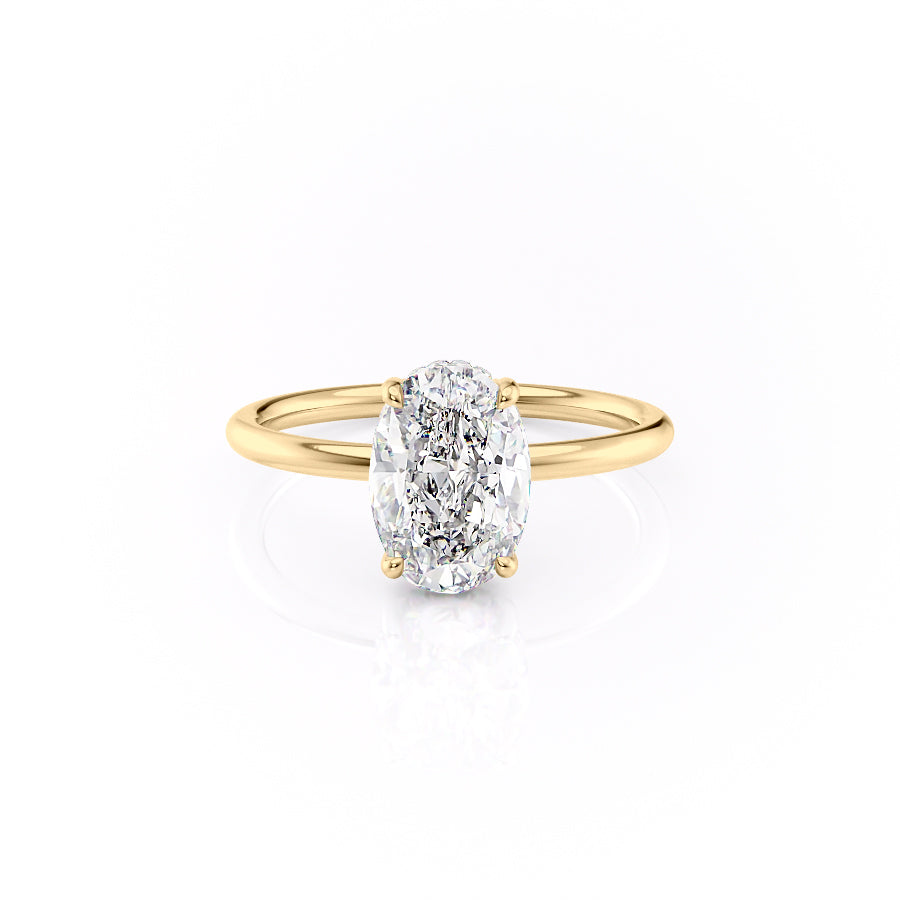 The Low Profile Kamellie Set With A 2 Carat Oval Lab Diamond