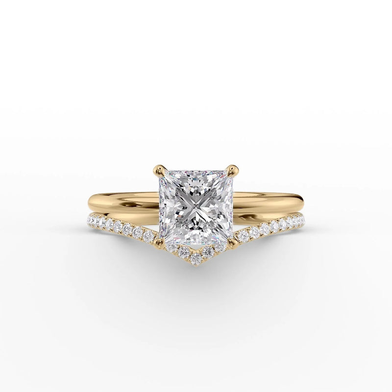 The Low Profile Kamellie Set With A 2 Carat Princess Lab Diamond
