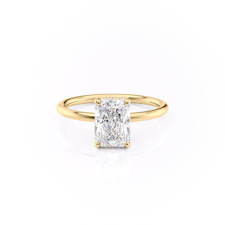 The Low Profile Kamellie Set With A 2 Carat Radiant Lab Diamond
