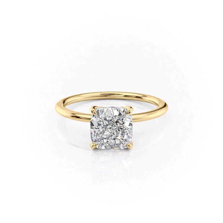 The Petal Kamellie Set With A 2 Carat Cushion Lab Diamond