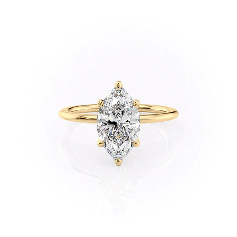 The Petal Kamellie Set With A 2 Carat Marquise Lab Diamond