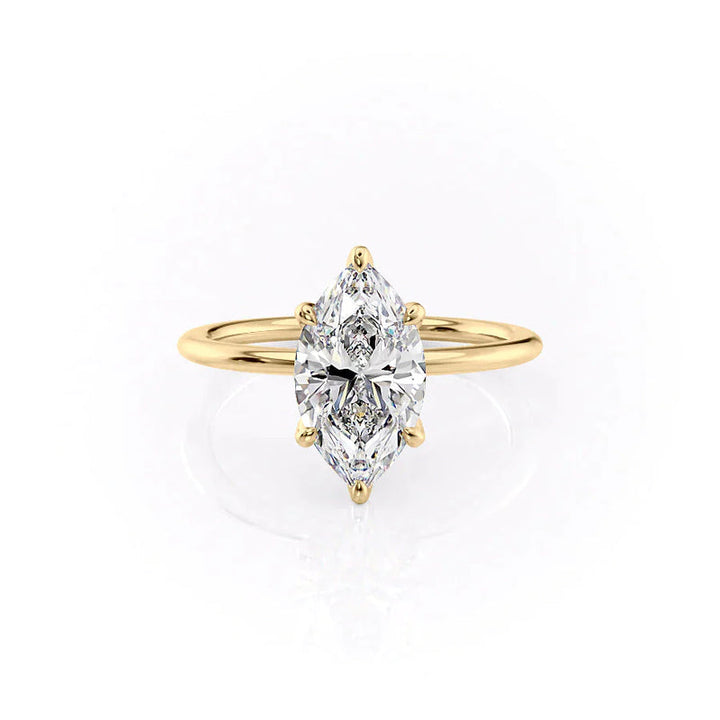 The Petal Kamellie Set With A 2 Carat Marquise Lab Diamond