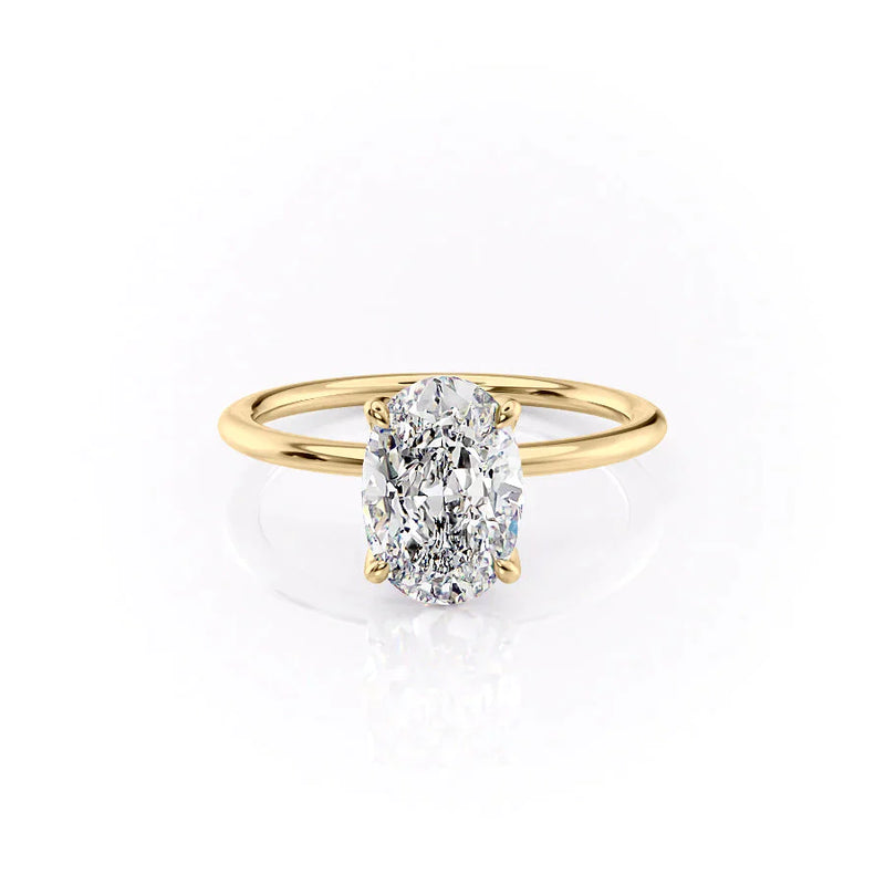 The Petal Kamellie Set With A 2 Carat Oval Lab Diamond