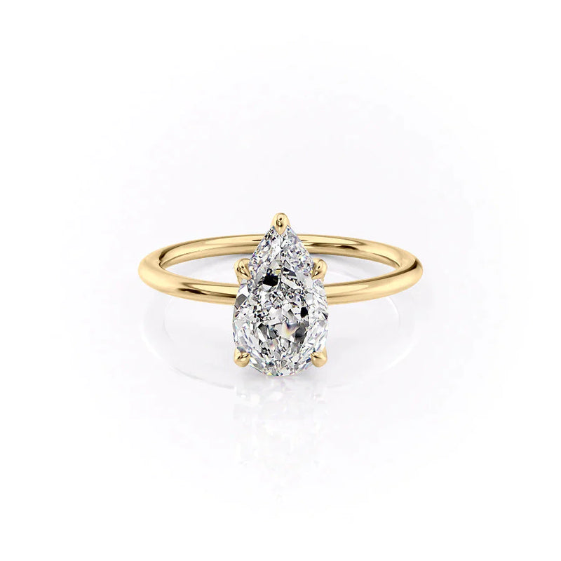 The Petal Kamellie Set With A 2 Carat Pear Lab Diamond
