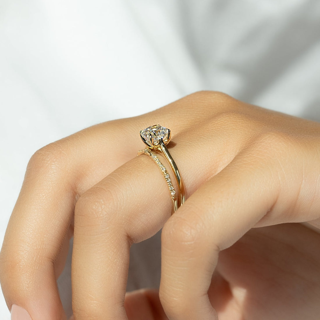 The Lexie Set With A 2 Carat Cushion Lab Diamond