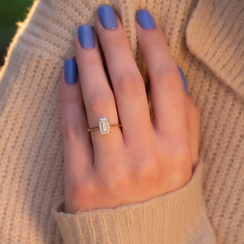 The Lexie Set With A 2 Carat Emerald Lab Diamond