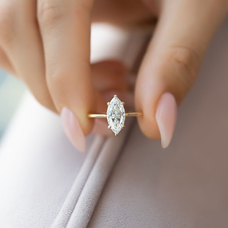 The Lexie Set With A 2 Carat Marquise Lab Diamond