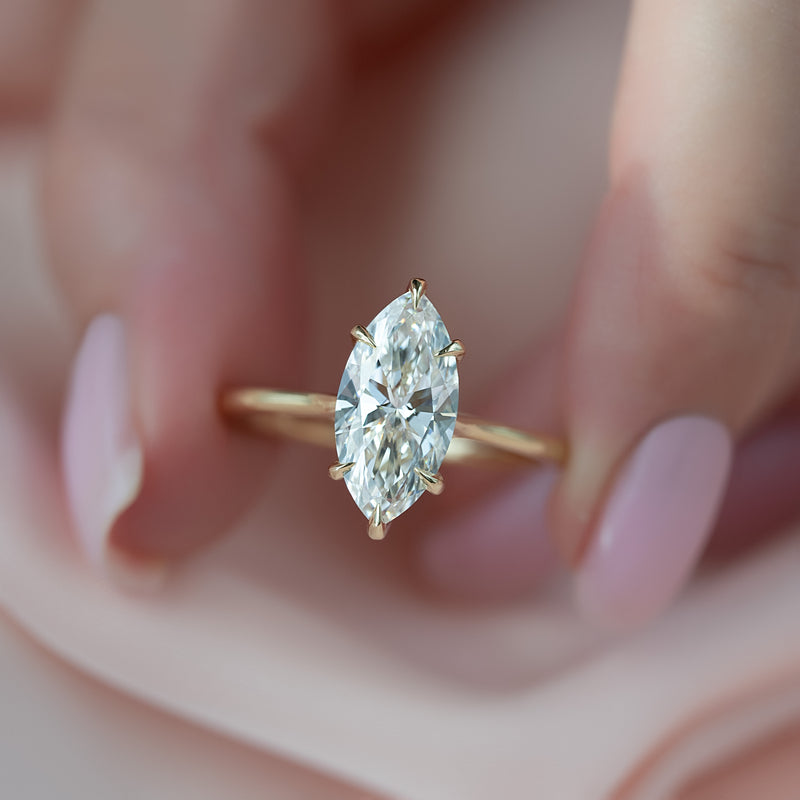The Lexie Set With A 2 Carat Marquise Lab Diamond