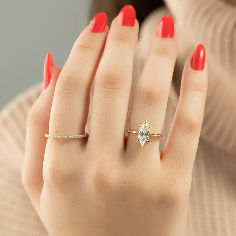 The Lexie Set With A 2 Carat Marquise Lab Diamond