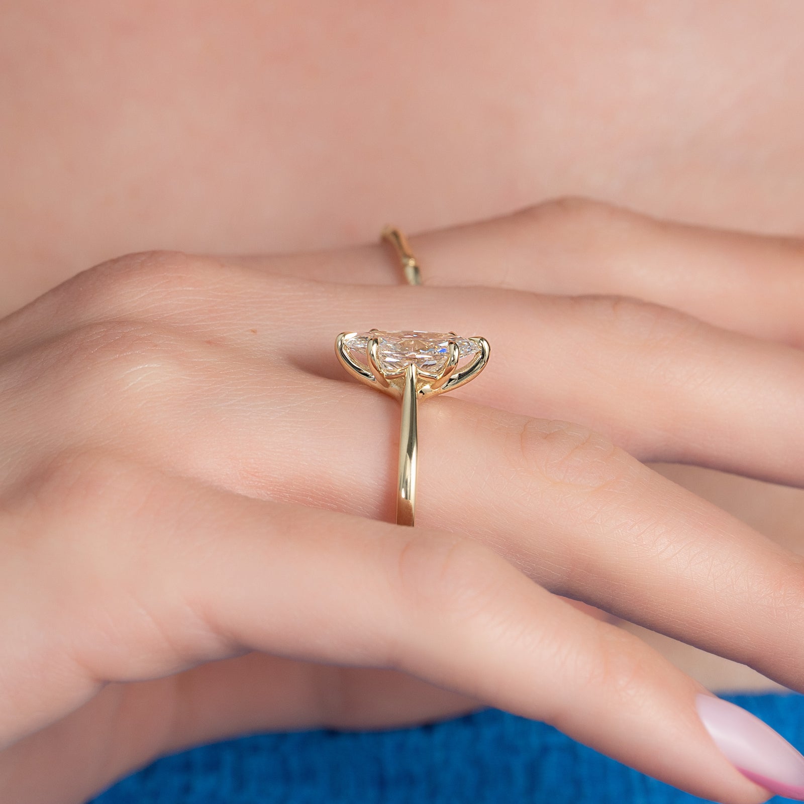 The Lexie Set With A 2 Carat Marquise Lab Diamond