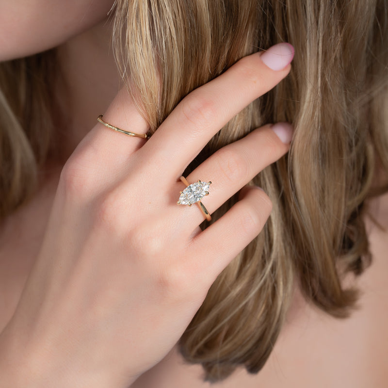 The Lexie Set With A 2 Carat Marquise Lab Diamond