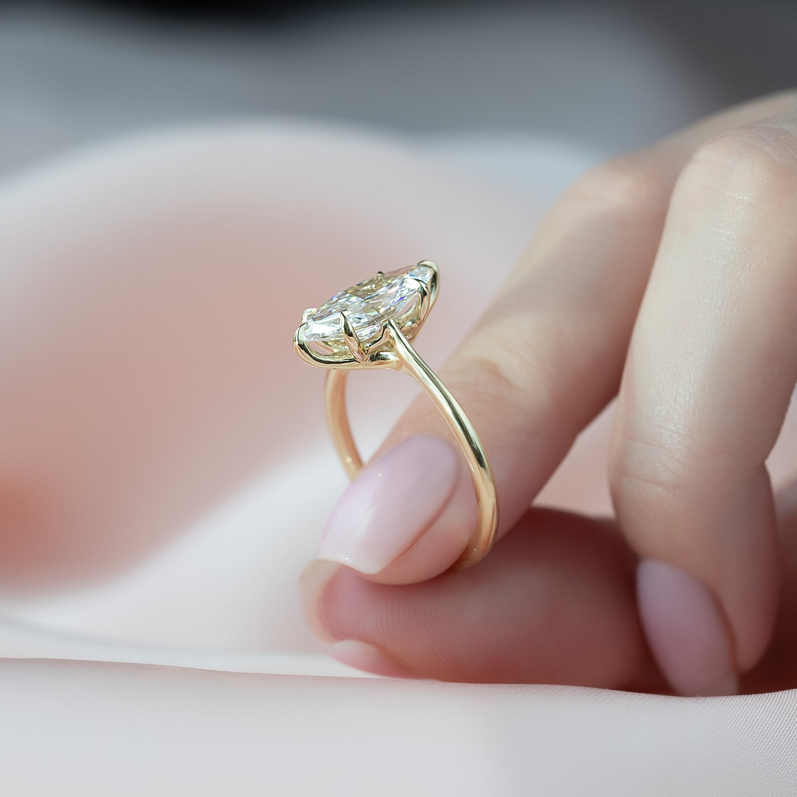 The Lexie Set With A 2 Carat Marquise Lab Diamond