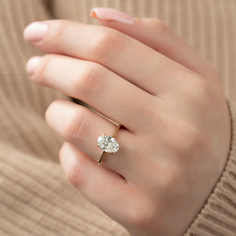 The Lexie Set With A 2 Carat Oval Lab Diamond