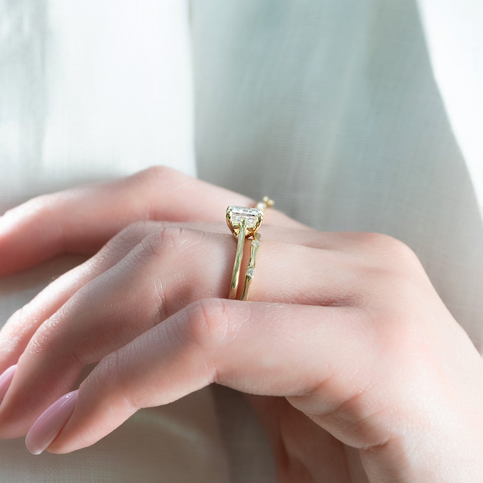 The Lexie Set With A 2 Carat Princess Lab Diamond