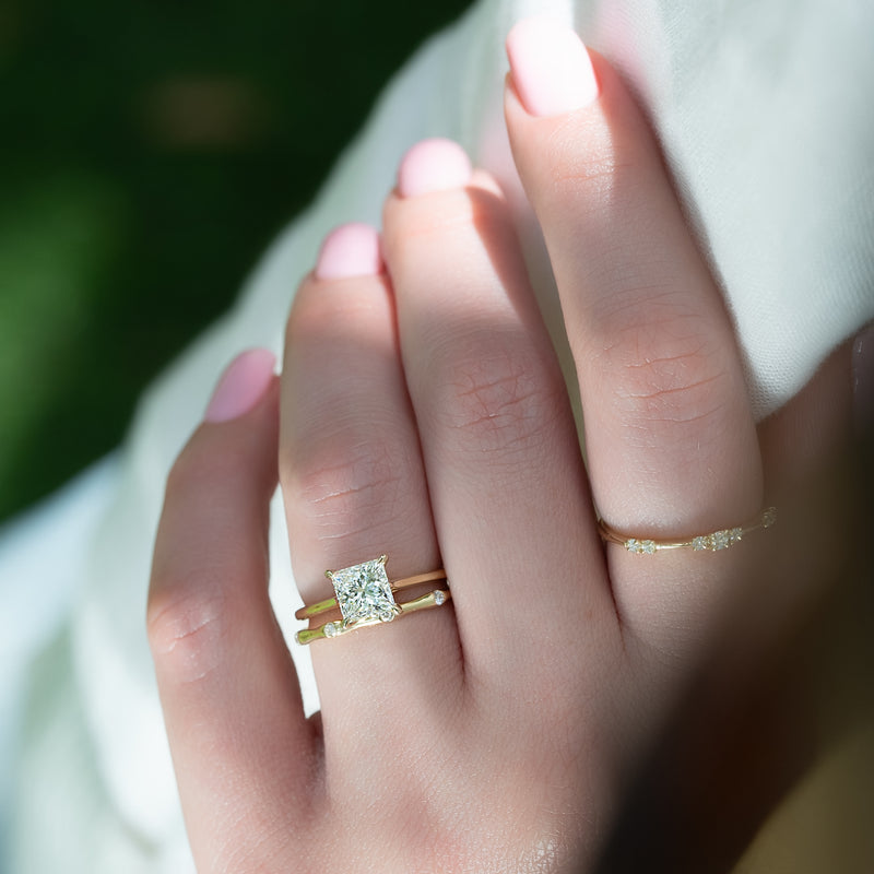 The Lexie Set With A 2 Carat Princess Lab Diamond