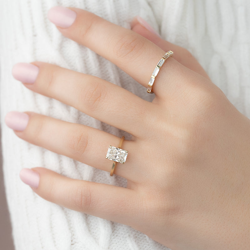 The Lexie Set With A 2 Carat Radiant Lab Diamond