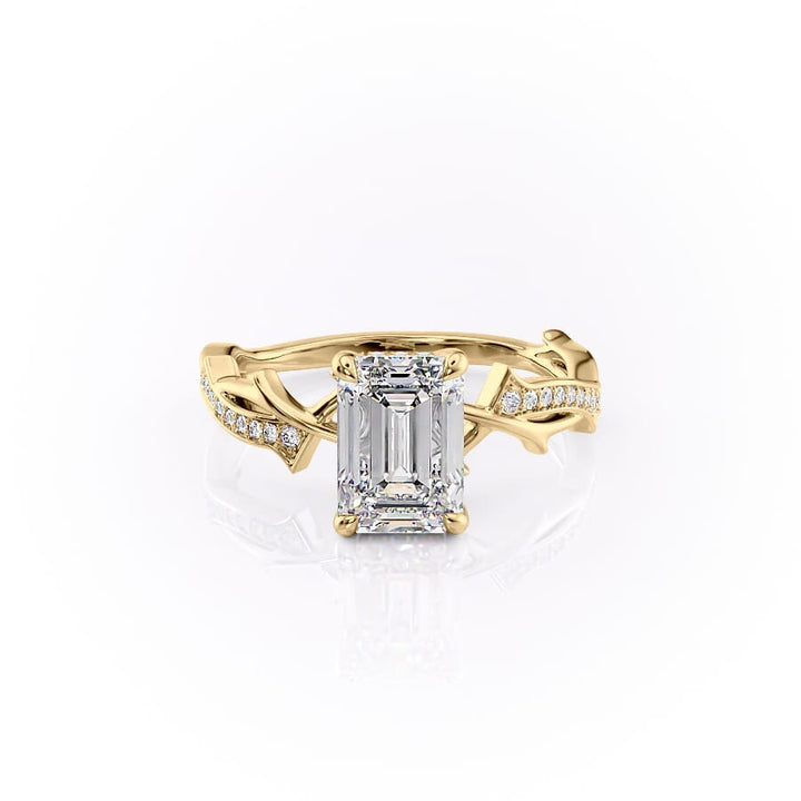 The Pave Twig Set With A 2 Carat Emerald Lab Diamond
