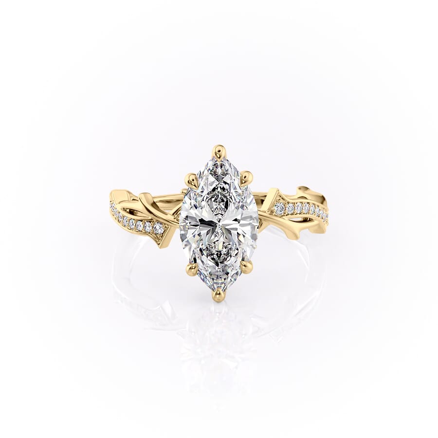 The Pave Twig Set With A 2 Carat Marquise Lab Diamond