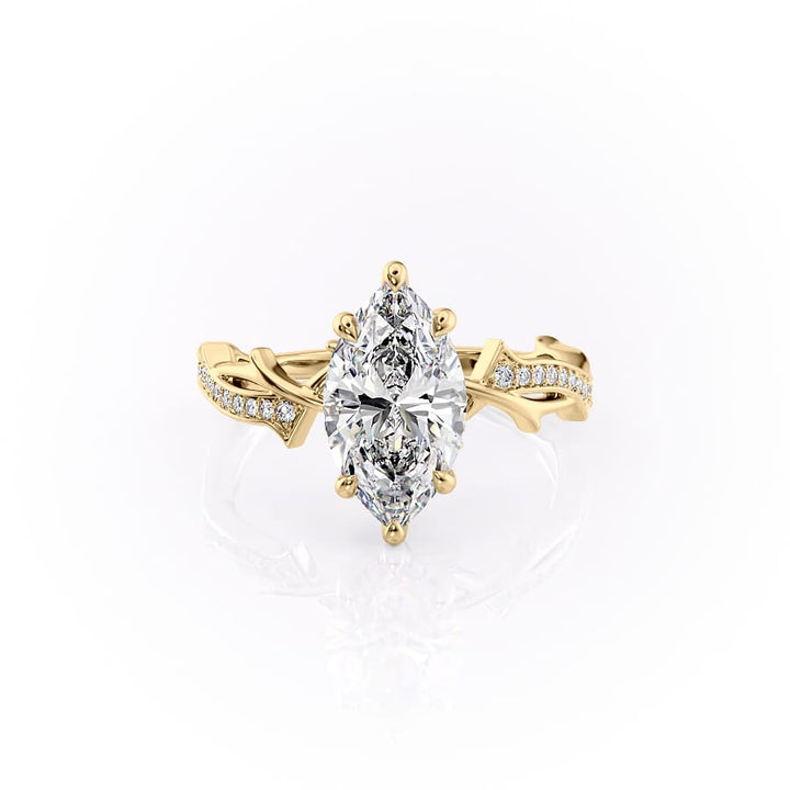 The Pave Twig Set With A 2 Carat Marquise Lab Diamond