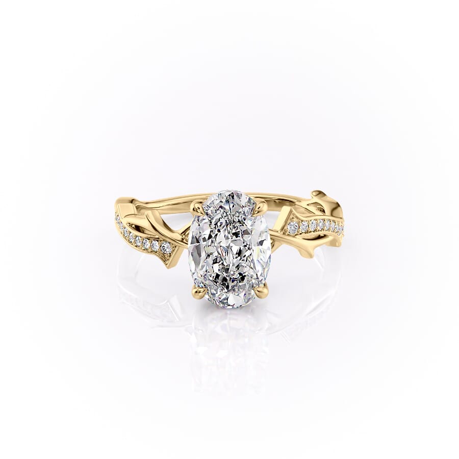 The Pave Twig Set With A 2 Carat Oval Lab Diamond