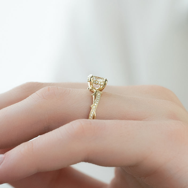 The Pave Twig Set With A 2 Carat Oval Lab Diamond