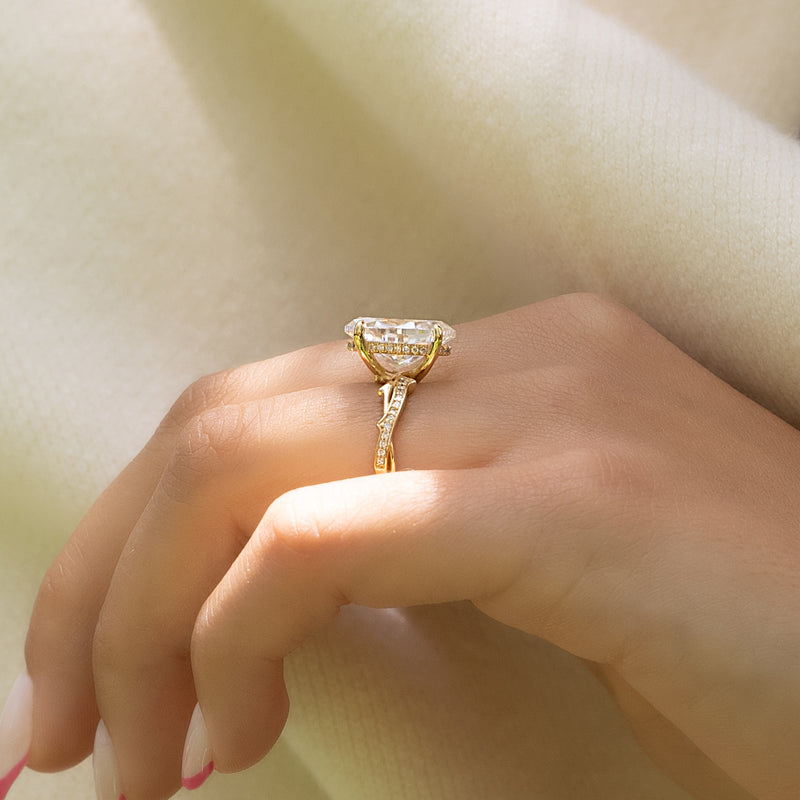 The Pave Twig Set With A 2 Carat Oval Lab Diamond