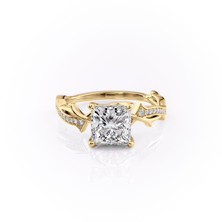 The Pave Twig Set With A 2 Carat Princess Lab Diamond