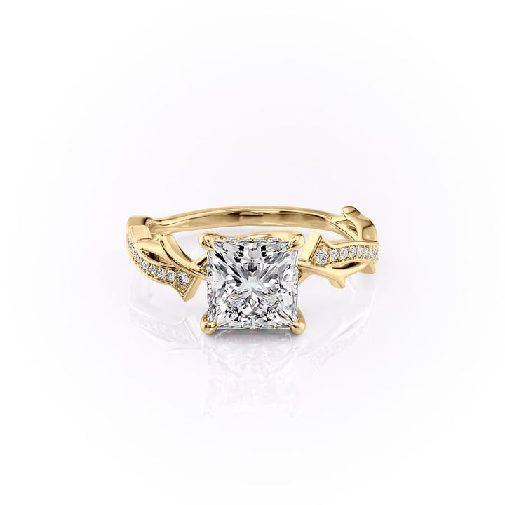 The Pave Twig Set With A 2 Carat Princess Lab Diamond