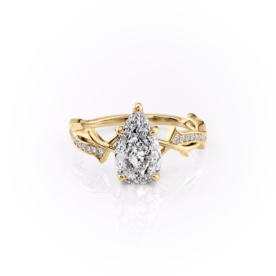 The Pave Twig Set With A 2 Carat Pear Lab Diamond
