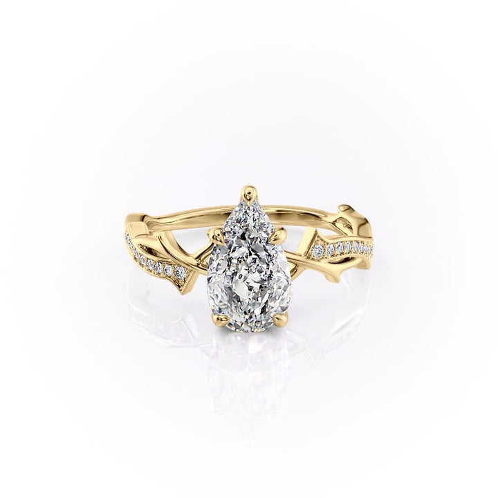 The Pave Twig Set With A 2 Carat Pear Lab Diamond