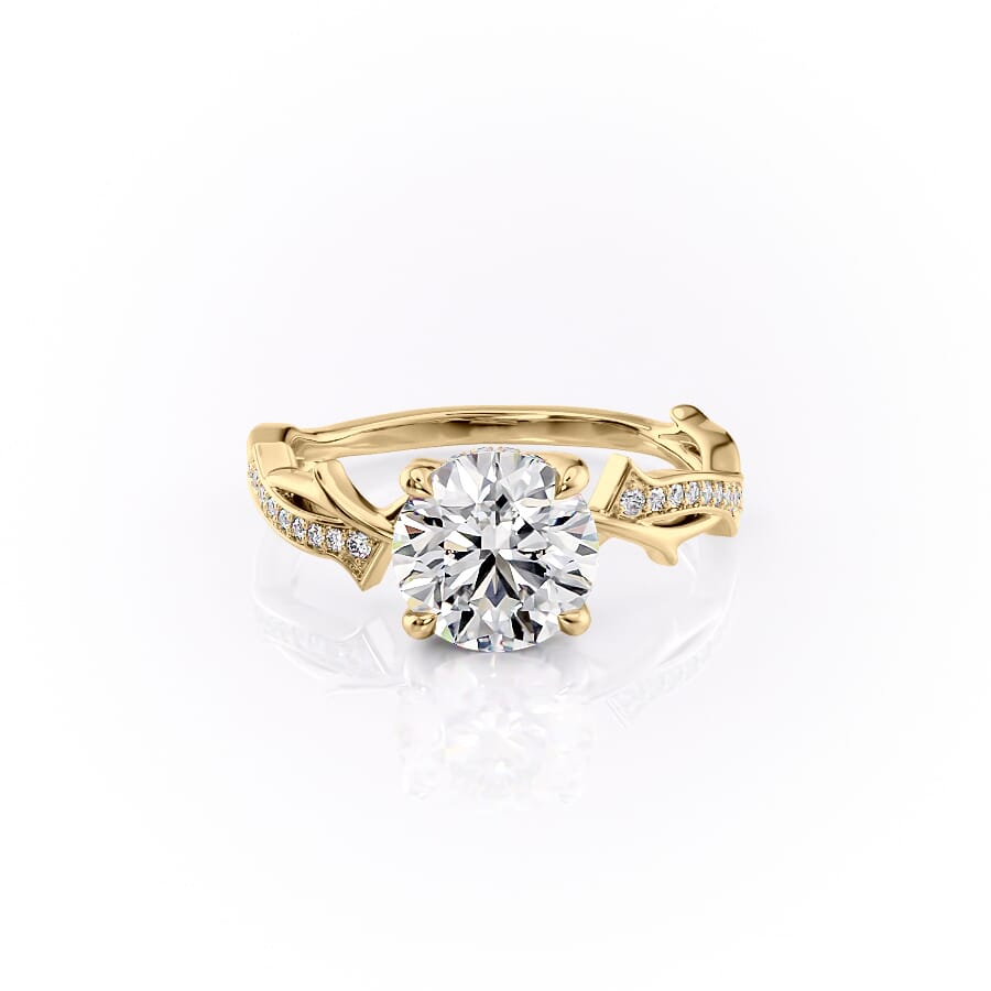 The Pave Twig Set With A 2 Carat Round Lab Diamond