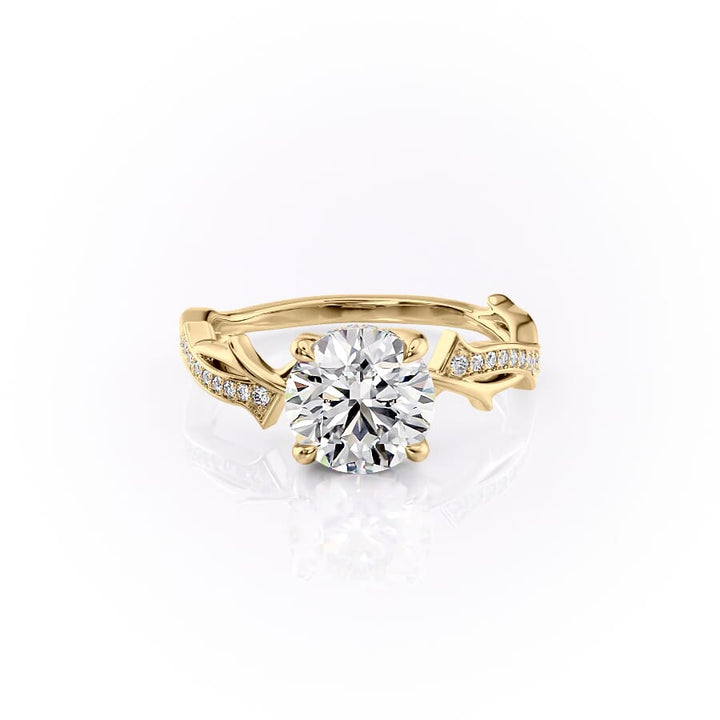 The Pave Twig Set With A 2 Carat Round Lab Diamond