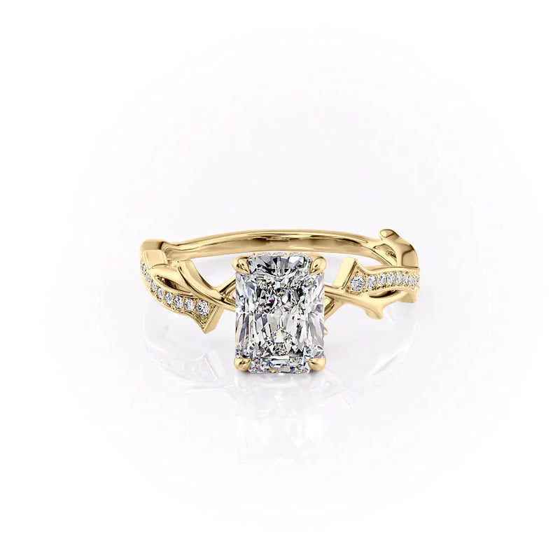 The Pave Twig Set With A 2 Carat Radiant Lab Diamond
