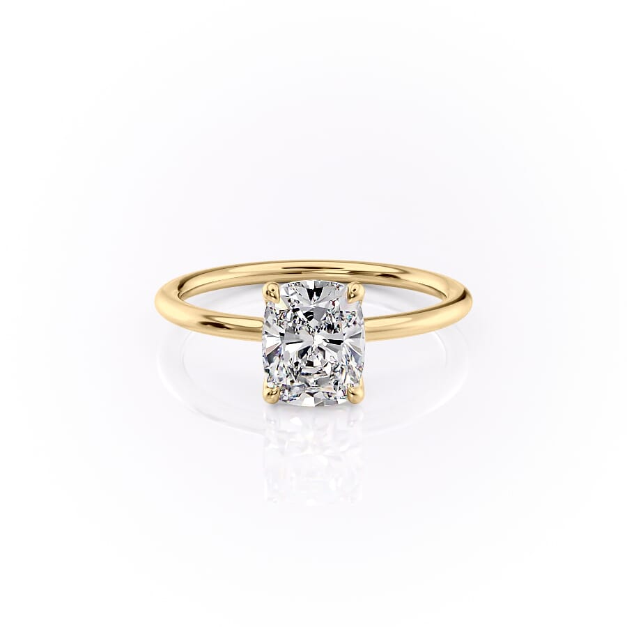 The Ashley Set With A 2 Carat Elongated Cushion Lab Diamond