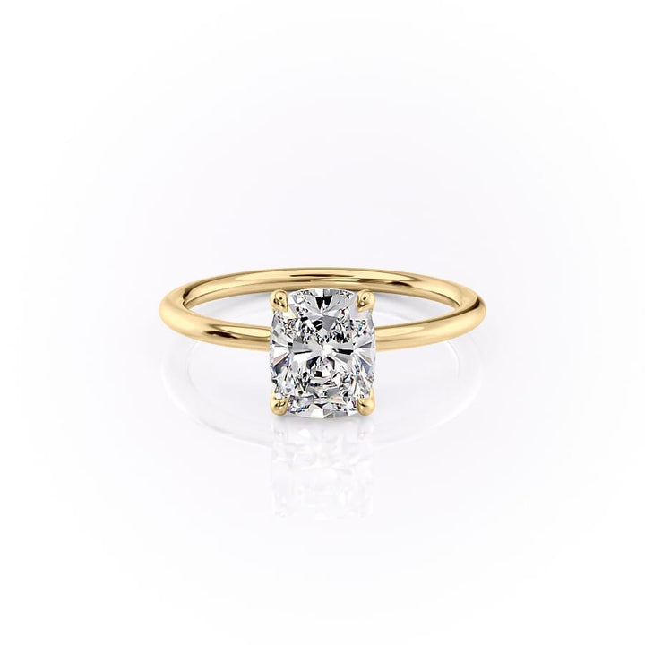 The Ashley Set With A 2 Carat Elongated Cushion Lab Diamond