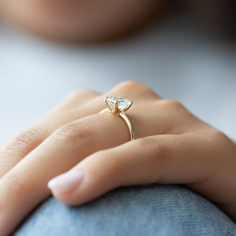 The Ashley Set With A 2 Carat Emerald Lab Diamond