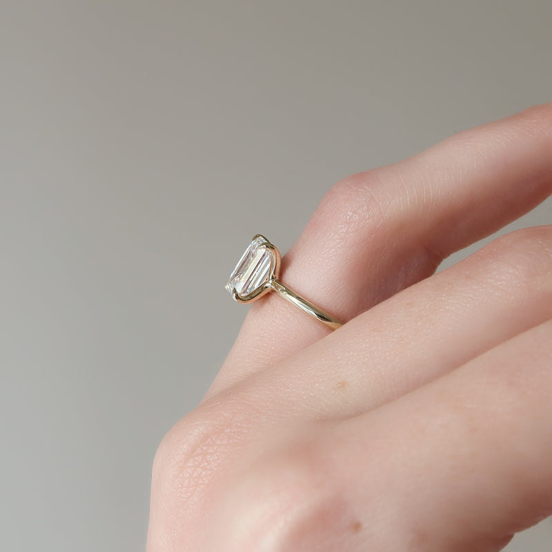 The Ashley Set With A 2 Carat Emerald Lab Diamond