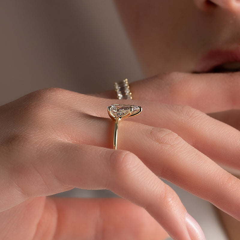 The Ashley Set With A 2 Carat Pear Lab Diamond