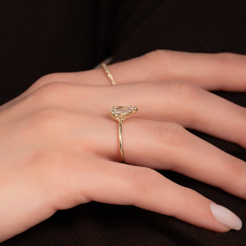 The Ashley Set With A 2 Carat Pear Lab Diamond