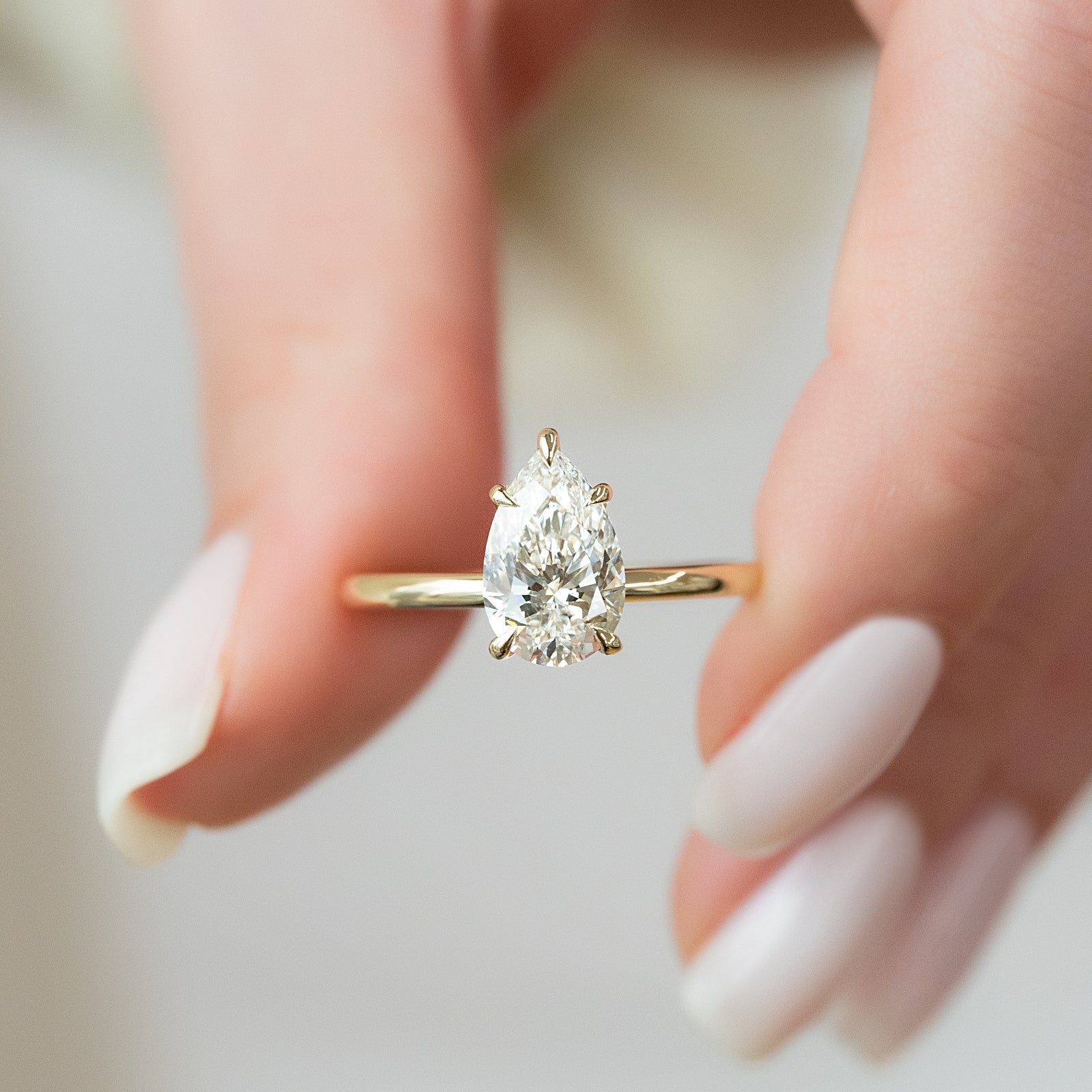 The Ashley Set With A 2 Carat Pear Lab Diamond