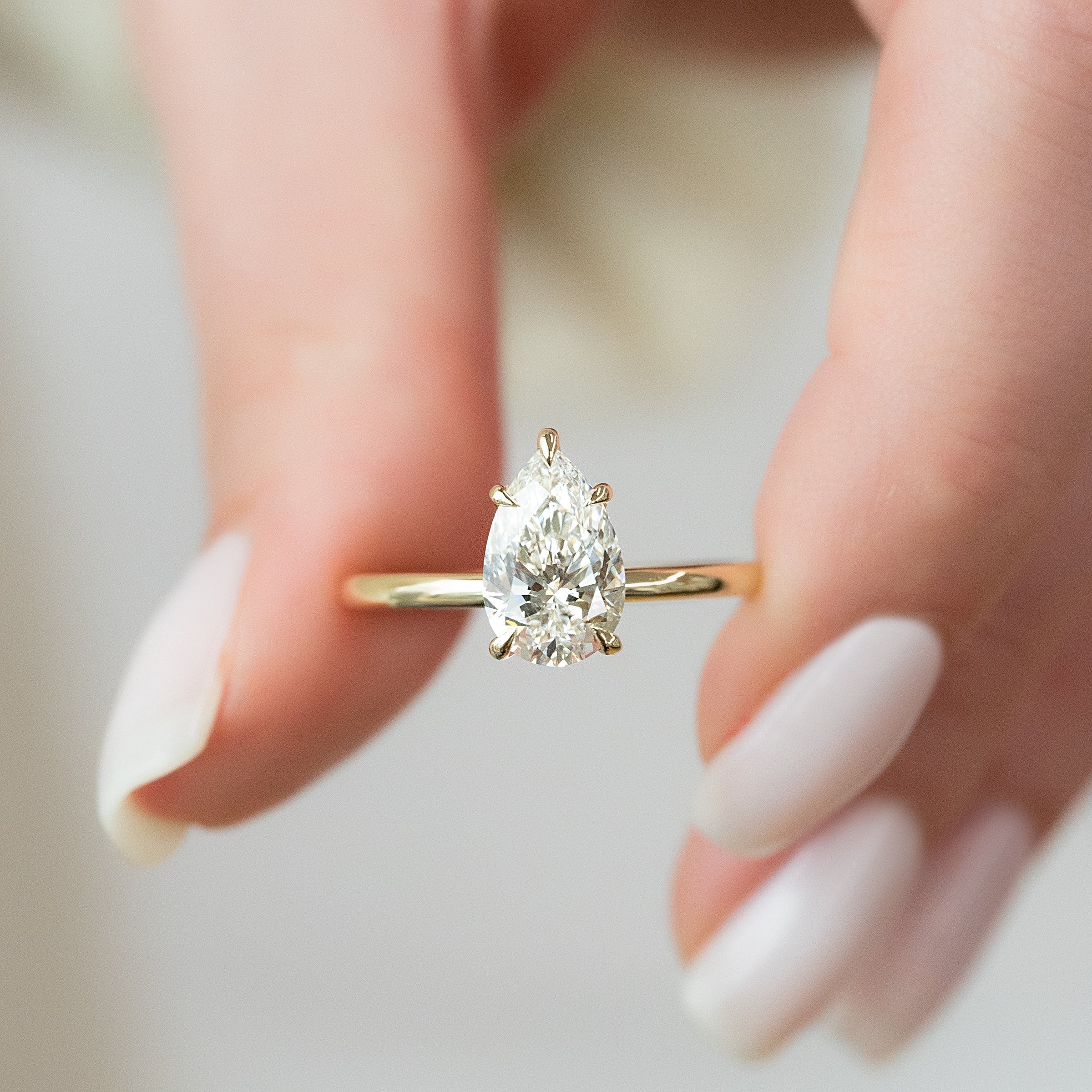 The Ashley Set With A 2 Carat Pear Lab Diamond