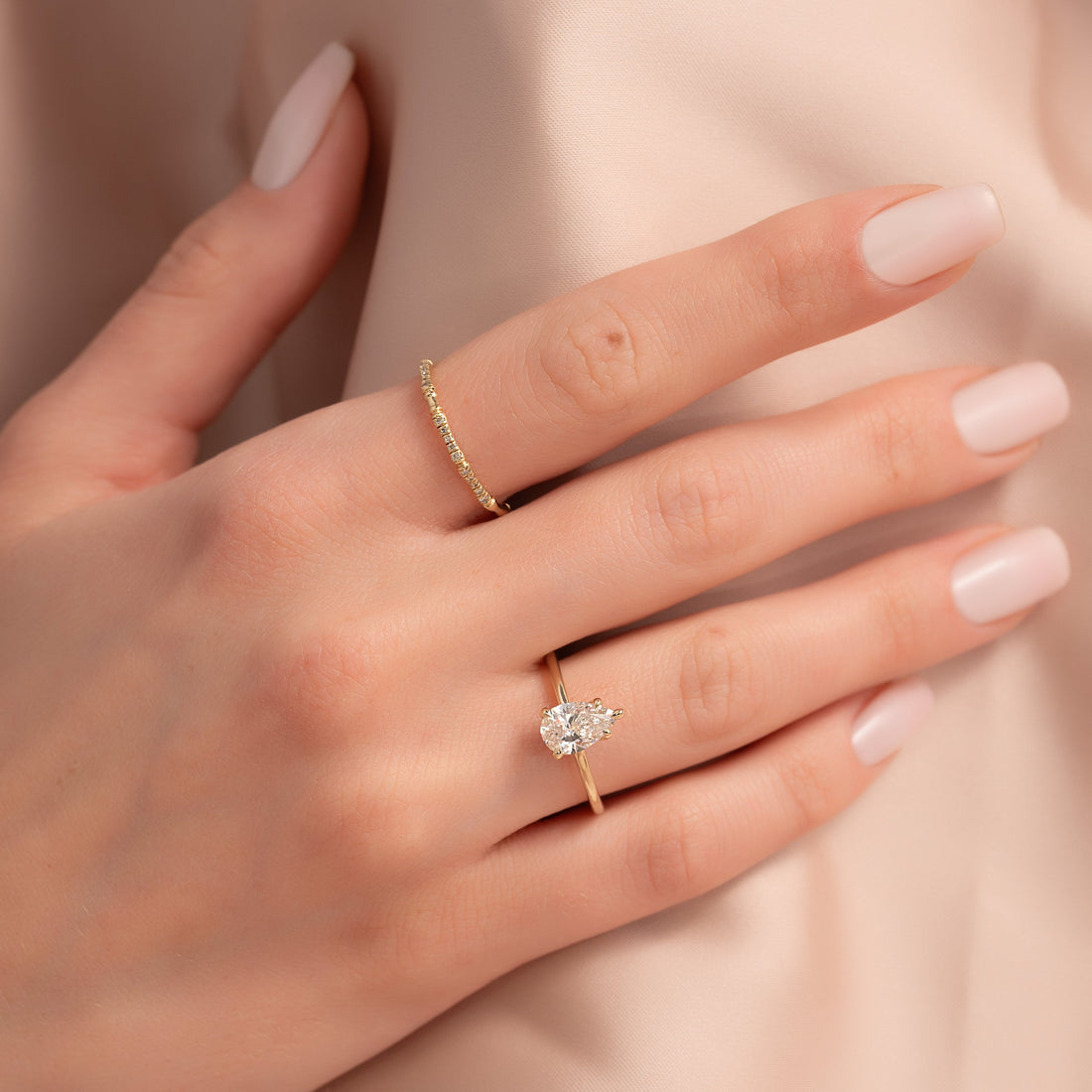The Ashley Set With A 2 Carat Pear Lab Diamond