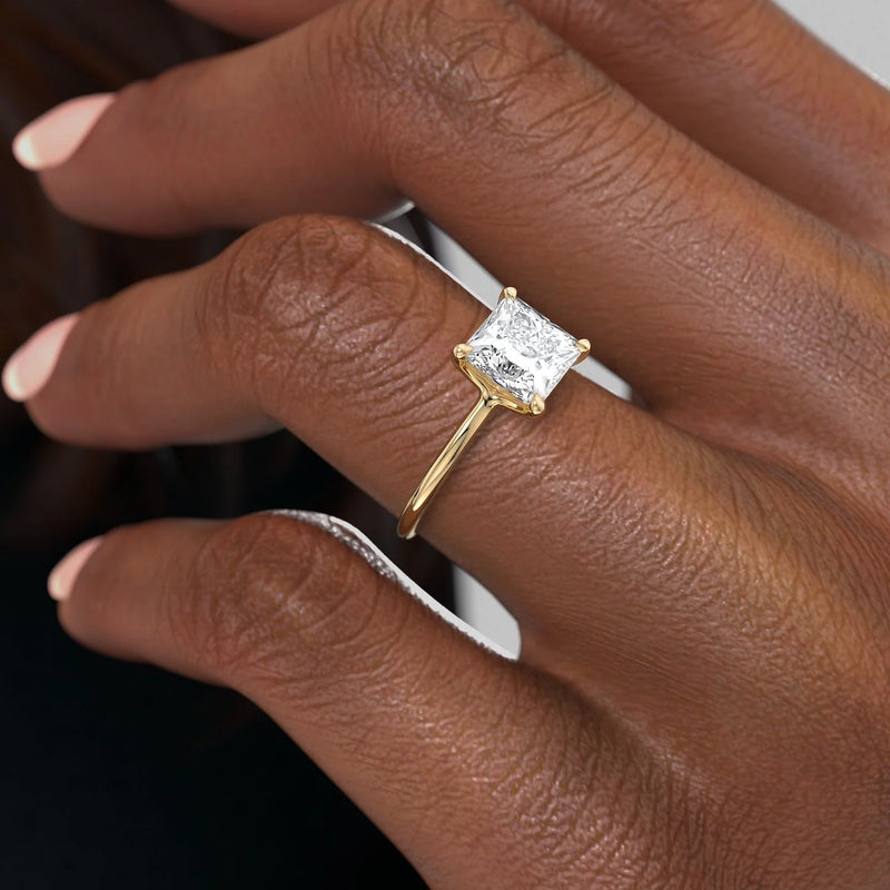 The Ashley Set With A 2 Carat Princess Lab Diamond