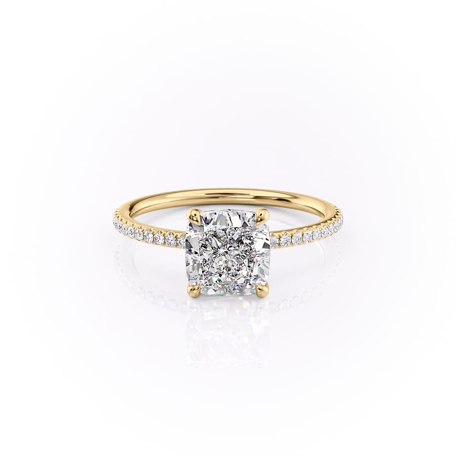 The Pave Ashley Set With A 2 Carat Cushion Lab Diamond