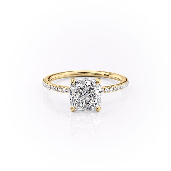 The Pave Ashley Set With A 2 Carat Cushion Lab Diamond